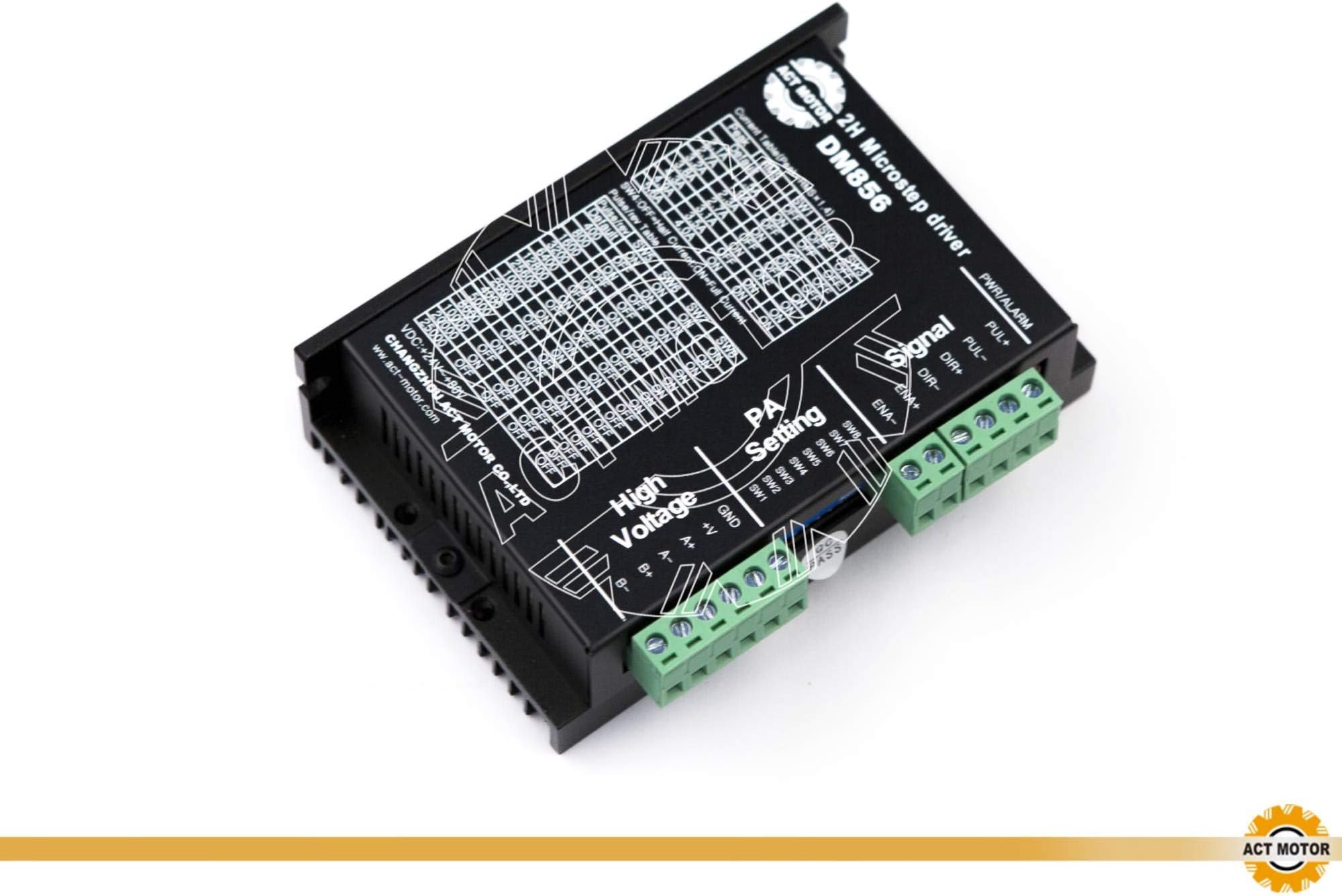 ACT Motor GmbH 1PC Stepper Engine Driver DM856 for Nema 34 &42 24-80 VDC 5.6 A 256 Microsteps Cut Milling Robot Dispenser CNC Router Engraver Plasma