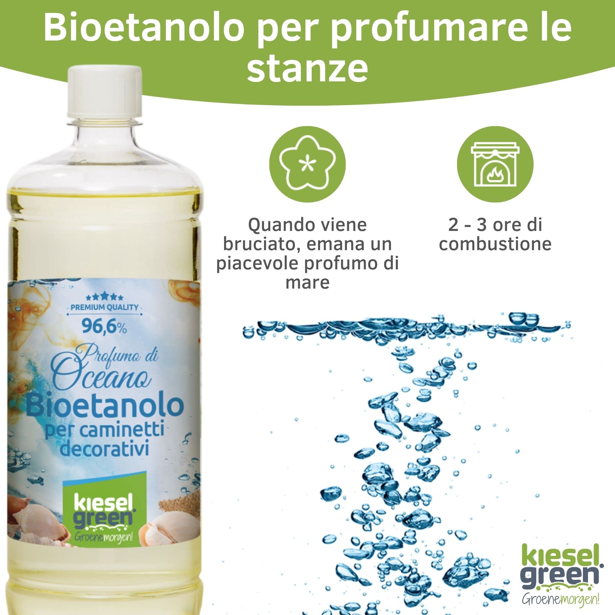 Bioethanol 12 x 1 litro Set (6 x Inodoro + 6 x con fragancia) para chimenea de etanol – Bio-etanol perfumado para ambientes – Perfume para chimenea de bioetanol de interior o de mesa M