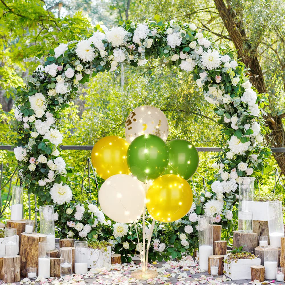 Kit Supporto Palloncini Da Tavolo - 2 Base Con 16 Palloncini E Luci, Decorazione Compleanno, Matrimonio, Feste - Foto 5