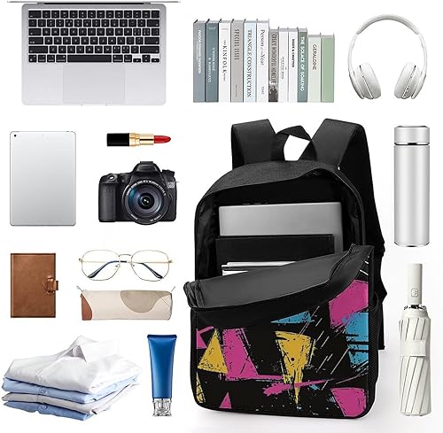 Miniatura 3 de Mochila estilo grunge retro de los años 80 y 90 para laptop, unisex, para el trabajo, viajes, senderismo, camping, 17 pulgadas