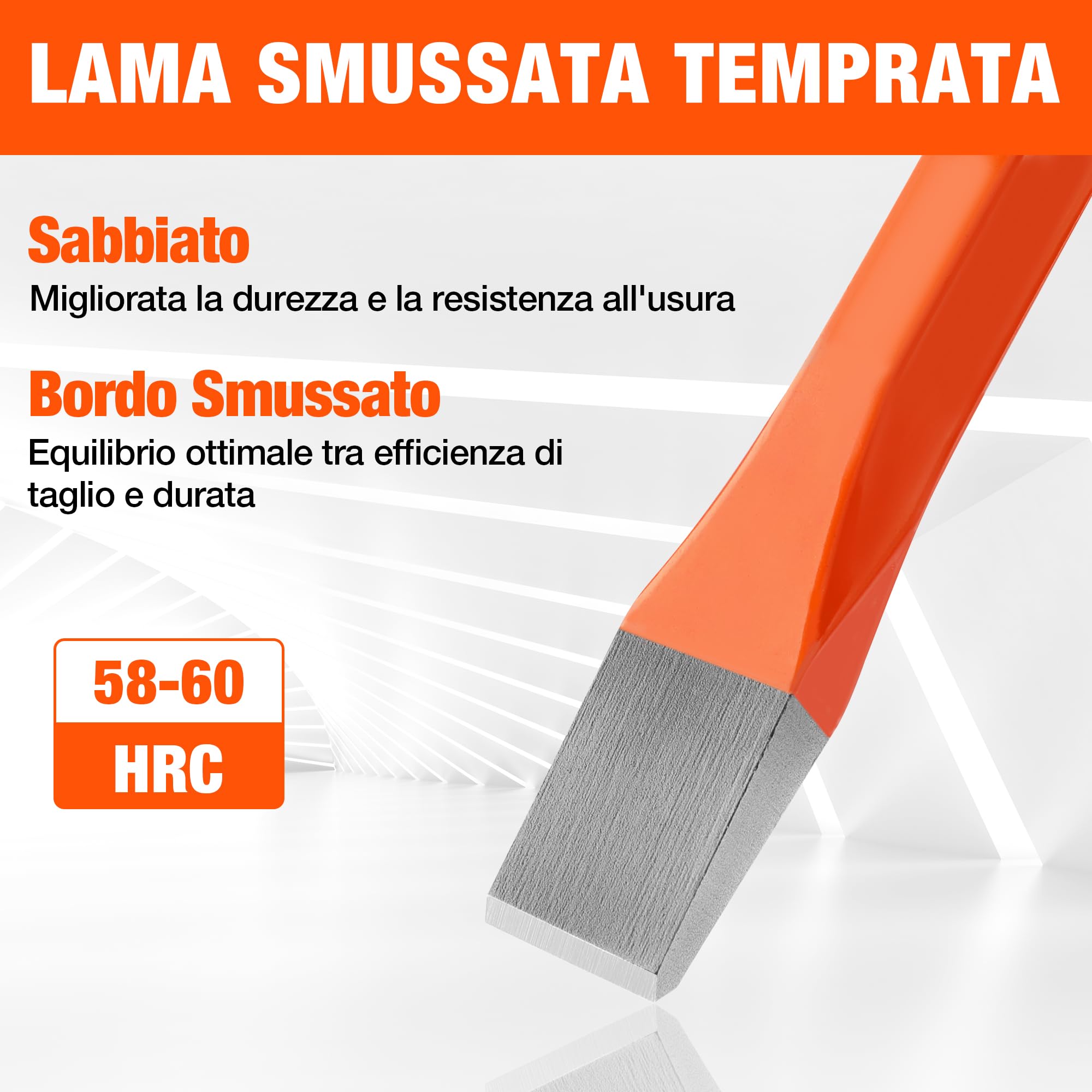 ValueMax Set di Scalpelli da 3 Pezzi, Scalpello Piatto in Acciaio Cr-V, Scalpello a Freddo (10 mm, 12 mm, 16 mm), per Roccia/Pietra/Muratura/Cemento/Malta/Edilizia