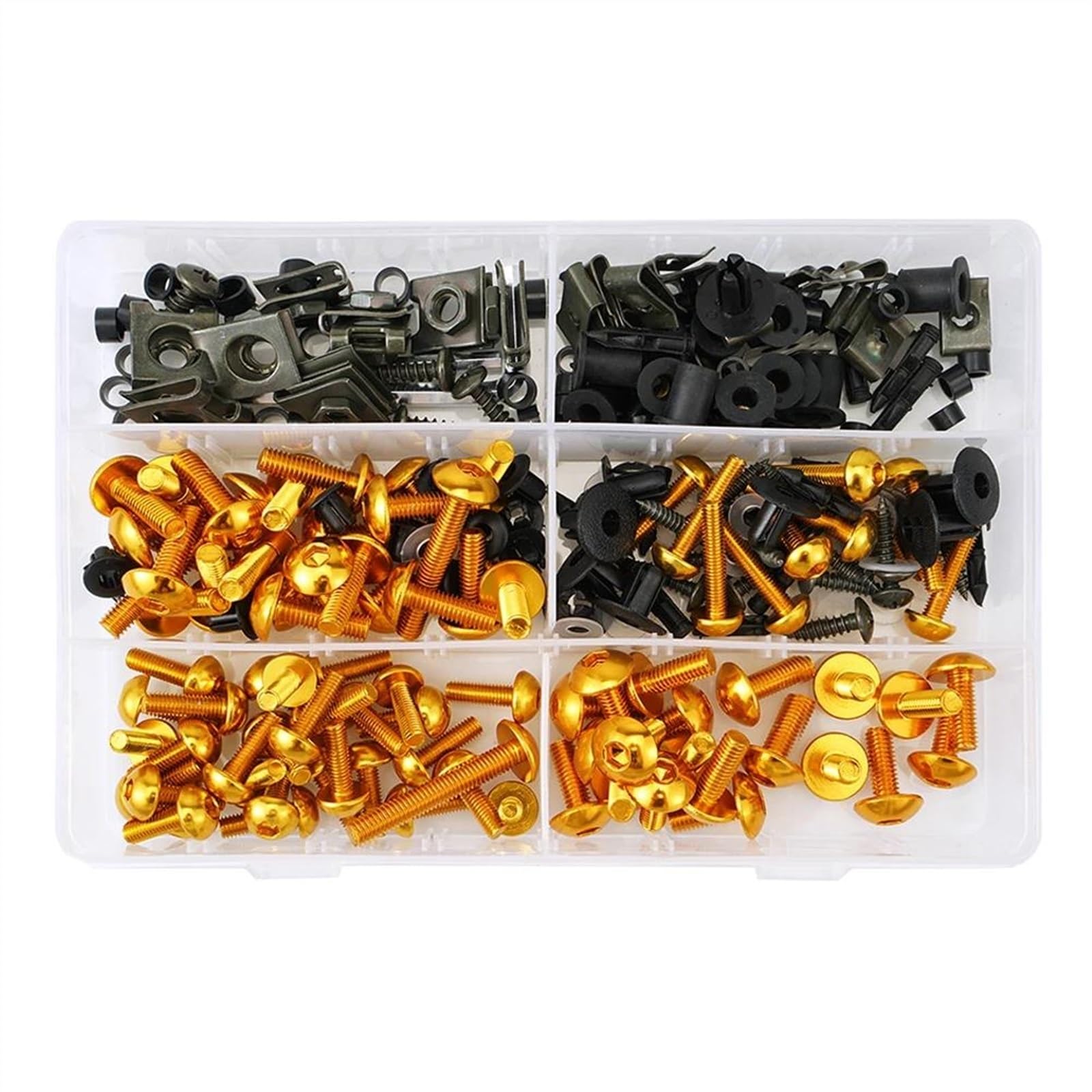 253PCS CNC Screws Fairing Bolt Nut Kit For Z1000 Z250 Z400 Z650 For Ninja 250R 300 500 650 ZX10R ZX14R 6R 7R 9R Z750 CNC Alloy(Gold)