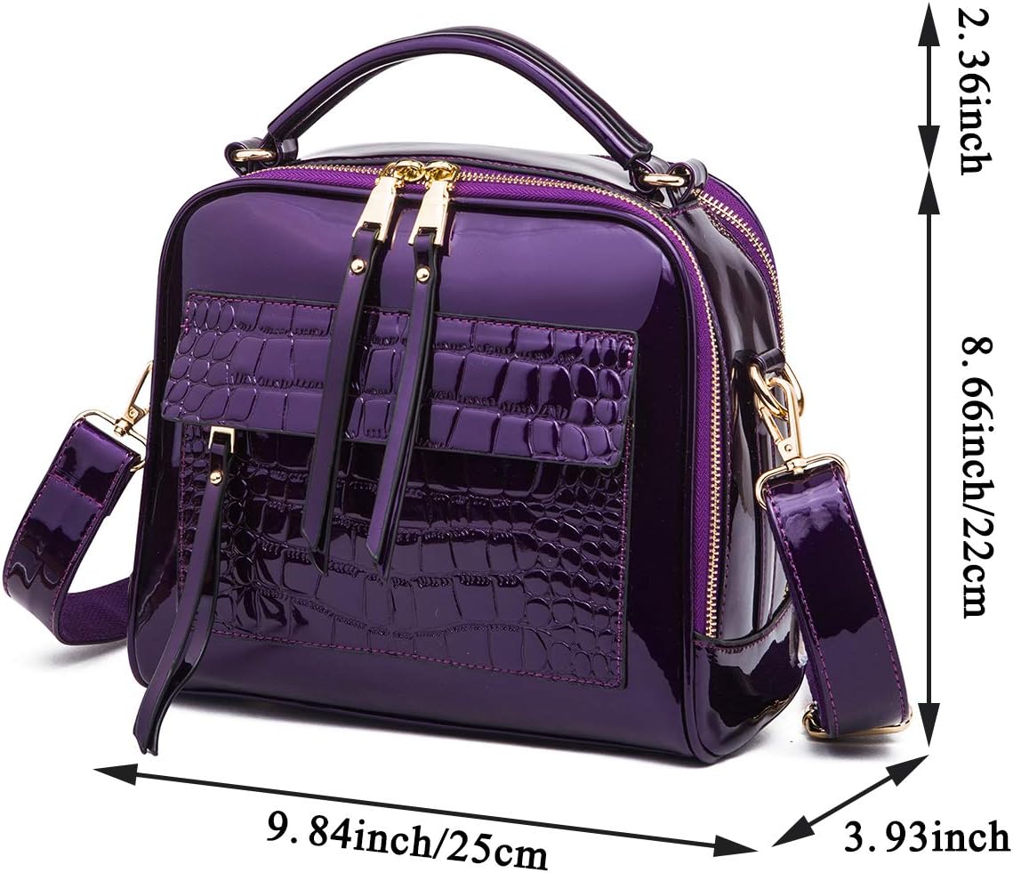 Chikencall Women Patent Leather Handbag and Purses PU Satchels Shoulder Bags Crossbody Bags - Image 3