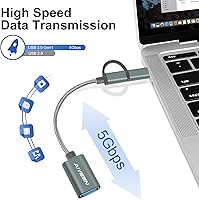 Vista 4 de Adaptador USB C/Micro a USB 2 en 1, USB C a USB 3.0, cable adaptador USB a Android OTG compatible con MacBook Pro, Android, Google, Samsung y más