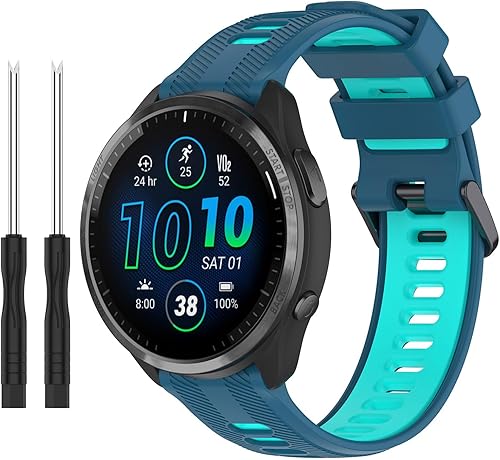 Correa de repuesto para Garmin Forerunner 965, correa de silicona suave para Garmin Forerunner 965 GPS Running Smartwatch