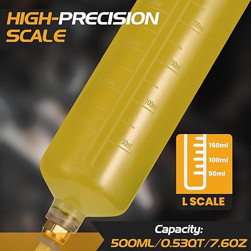 Miniatura 7 de Bomba de Extracción de Líquido Automotriz de 500CC, Bomba de Extracción y Llenado Manual Premium con 2 Mangueras, Jeringa de Aceite con Potente