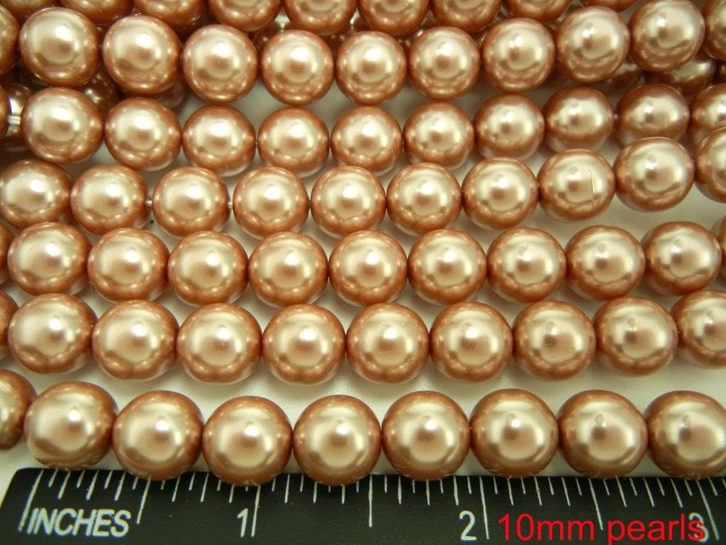 Czech Round Glass Imitation Pearls, 960pcs (12x80pcs) of 6mm Light Brown Pearl