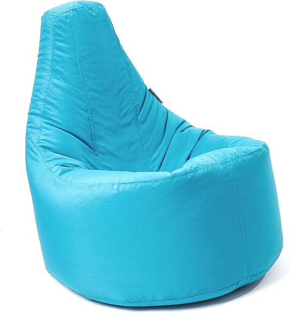 Large Bean Bag Gamer Recliner Outdoor and Indoor Adult Gaming Beanbag Garden Seat Chair Water and Weather Resistant (Aqua)