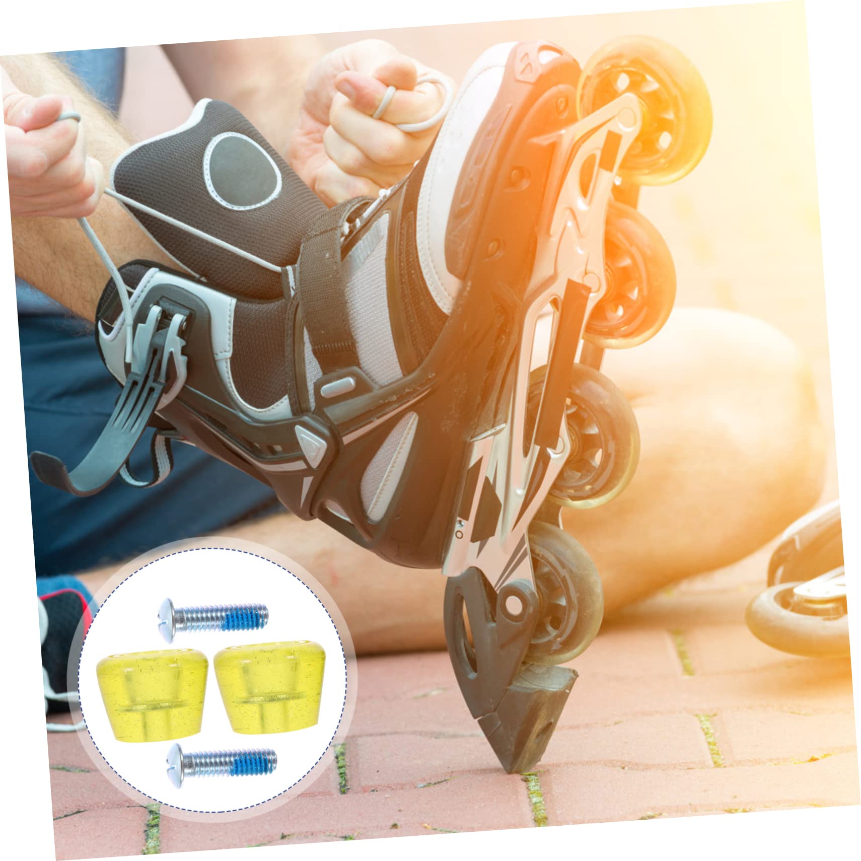 BCOATH 1Pair Professional Skate Plugs Wear Resistant Toe Stops with Screws for Reliable Stopping Stability Roller Skating Height for Comfort of Durable Brakes