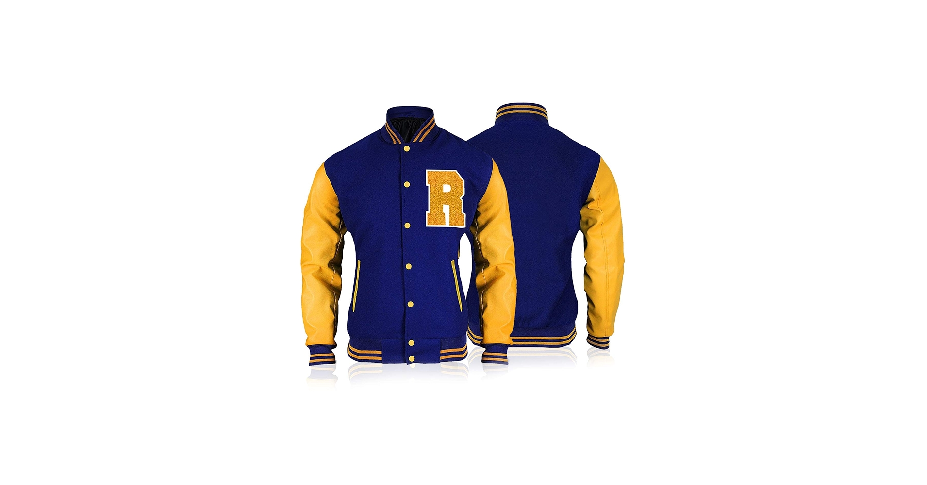 SpazeUp Men R Logo Bomber Varsity Letterman Jacket, R Logo Jacket