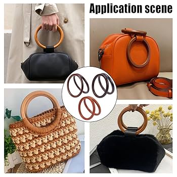 Amazon | WADORN 6個 木製バッグ用持ち手 3色 丸型 ハンドメイド