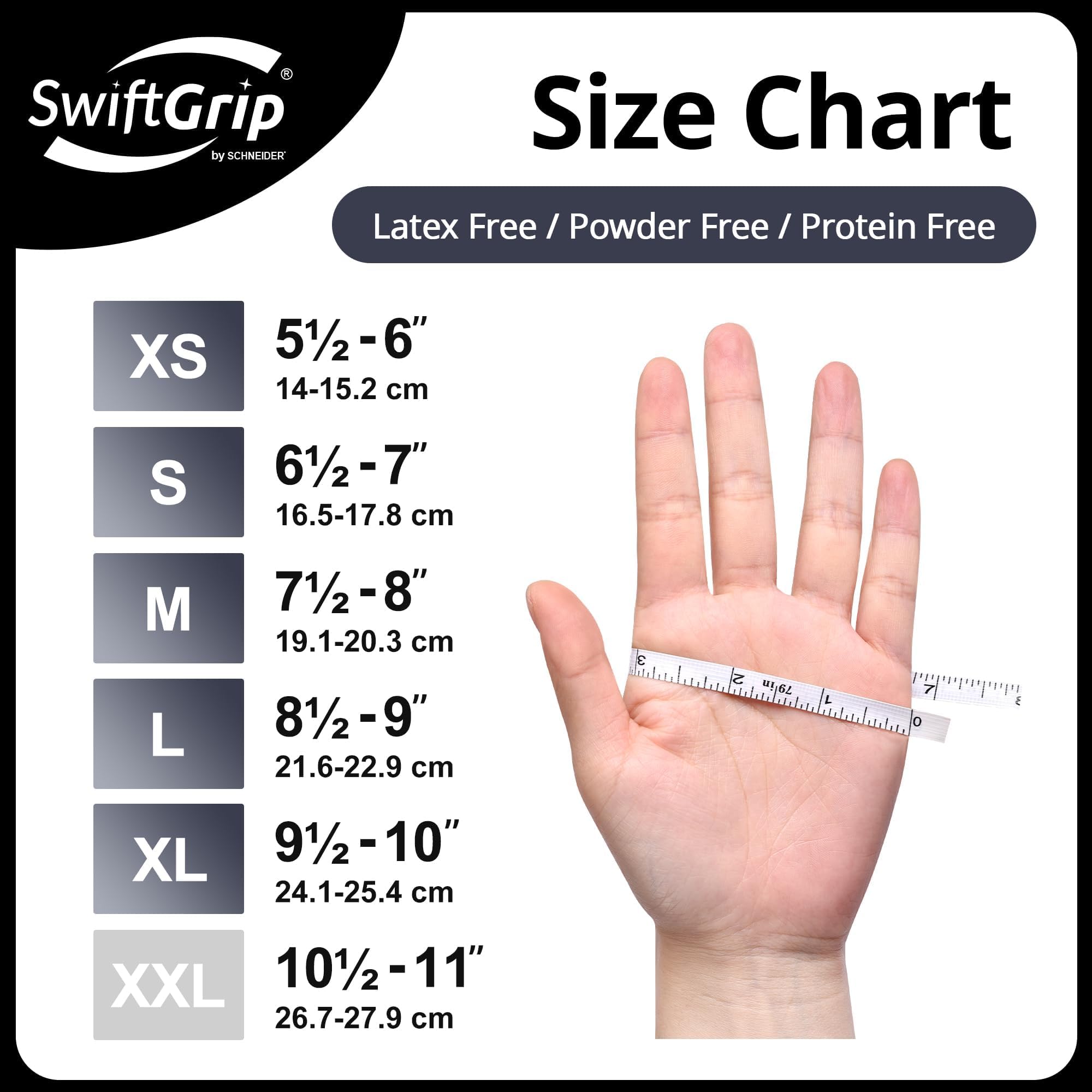 SwiftGrip Jednorazowe rękawiczki do badań nitrylowych, 3 mil, czarne, jednorazowe rękawiczki nitrylowe, bez lateksu, do użytku medycznego, gotowania i estetyki, bezpieczne dla żywności, bezpudrowe,