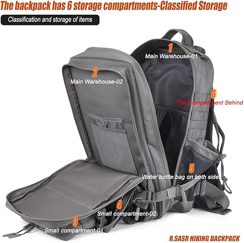 Miniatura 93 de Mochila táctica militar Molle mejorada mochila impermeable militar. Negro