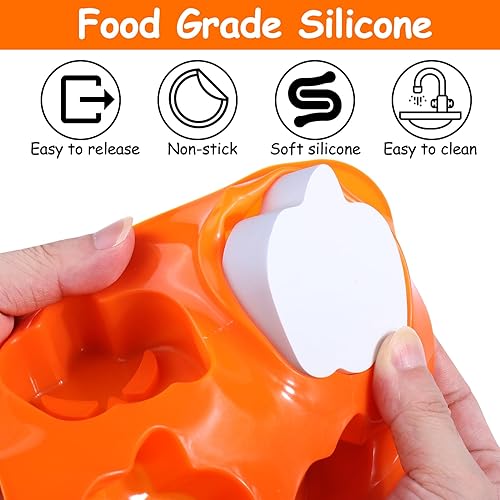 Miniatura 6 de AIERSA Moldes de silicona de Halloween, 1 molde de silicona de calabaza y 1 molde de fantasma para pasteles de Halloween, dulces, gelatina, chocolate