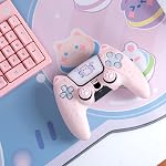 GeekShare Cute Cat Paw Protective Skin Set for ps5 Controller, Anti-Slip Silicone Cover Case Compatible with ps5 Wireless Controller Includes 2 Thumb Grip Caps and 1 Sticker - Pink cat