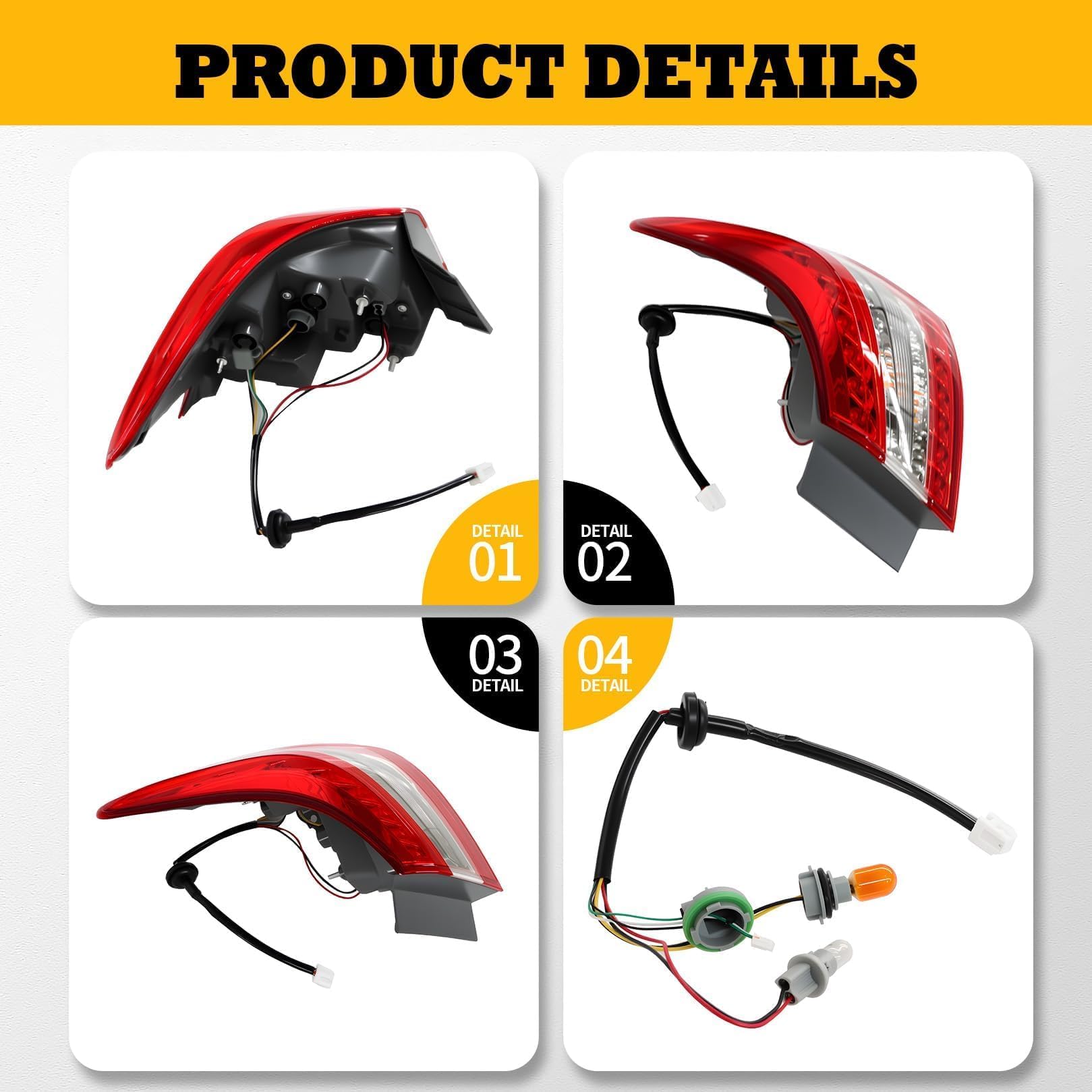 Amazon.com: Jecoupoon Outer Tail Light Assembly w/Bulbs Passenger