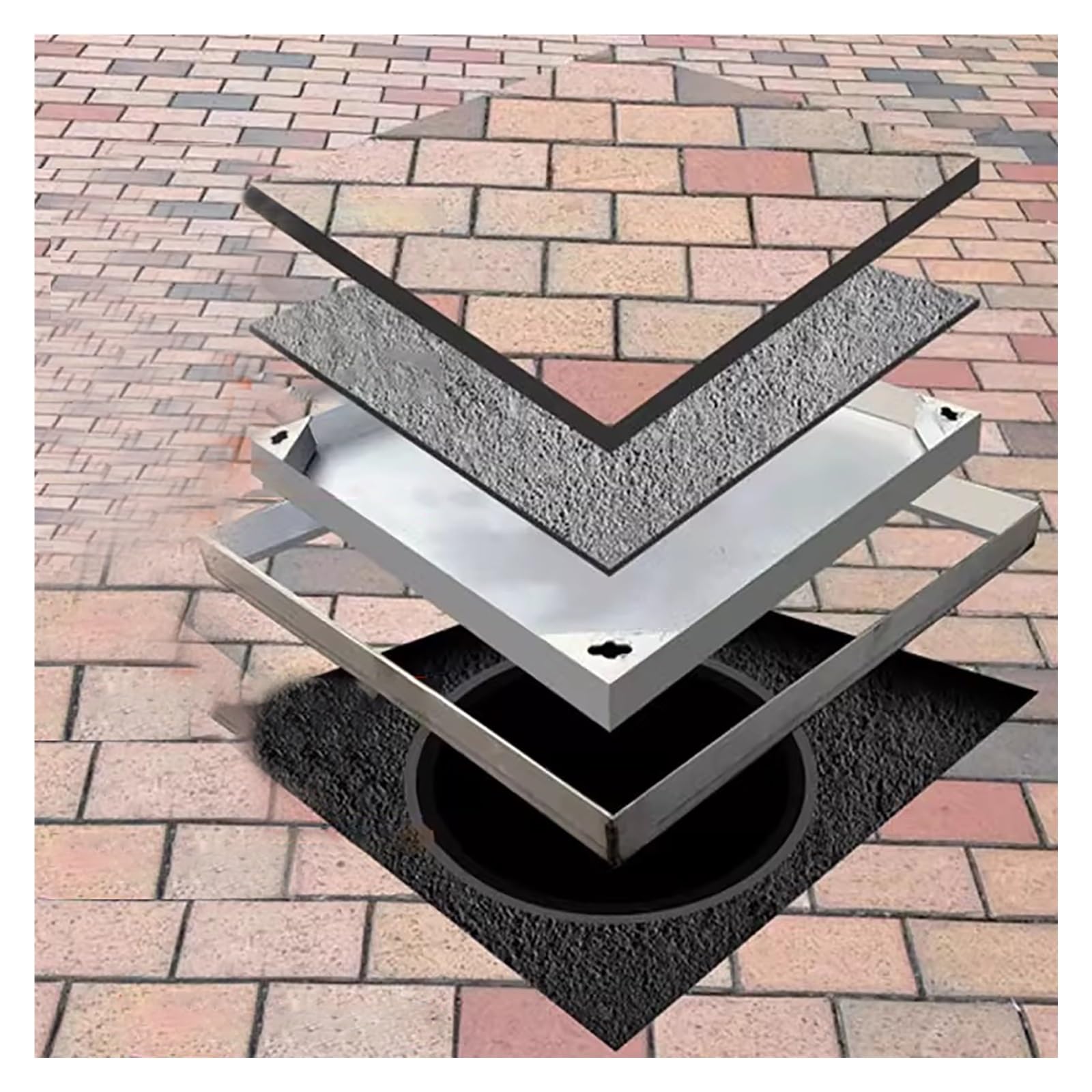 GHHVFEC Stainless Steel Septic Tank Cover, Heavy Duty Load Bearing Invisible Manhole Lid for Residential and Commercial Sewage Systems