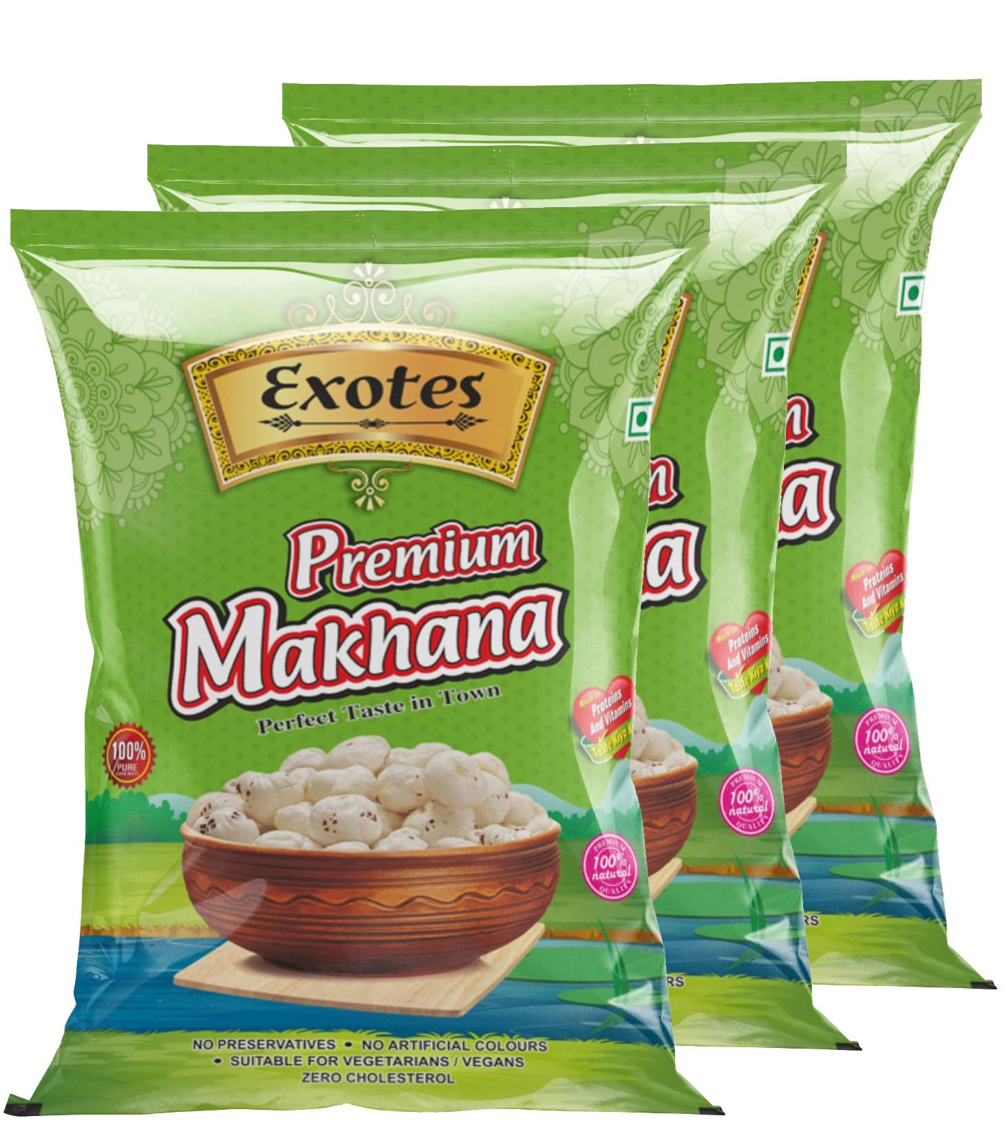 Exotes Makhana 600 Grams (3 X 200 Grams) Fit for Fasting Crunchy and Gluten-Free Fox Nuts Rich in Protein Ideal for Healthy Snacking Phool Makhana for Roasting & Cooking-picture-17
