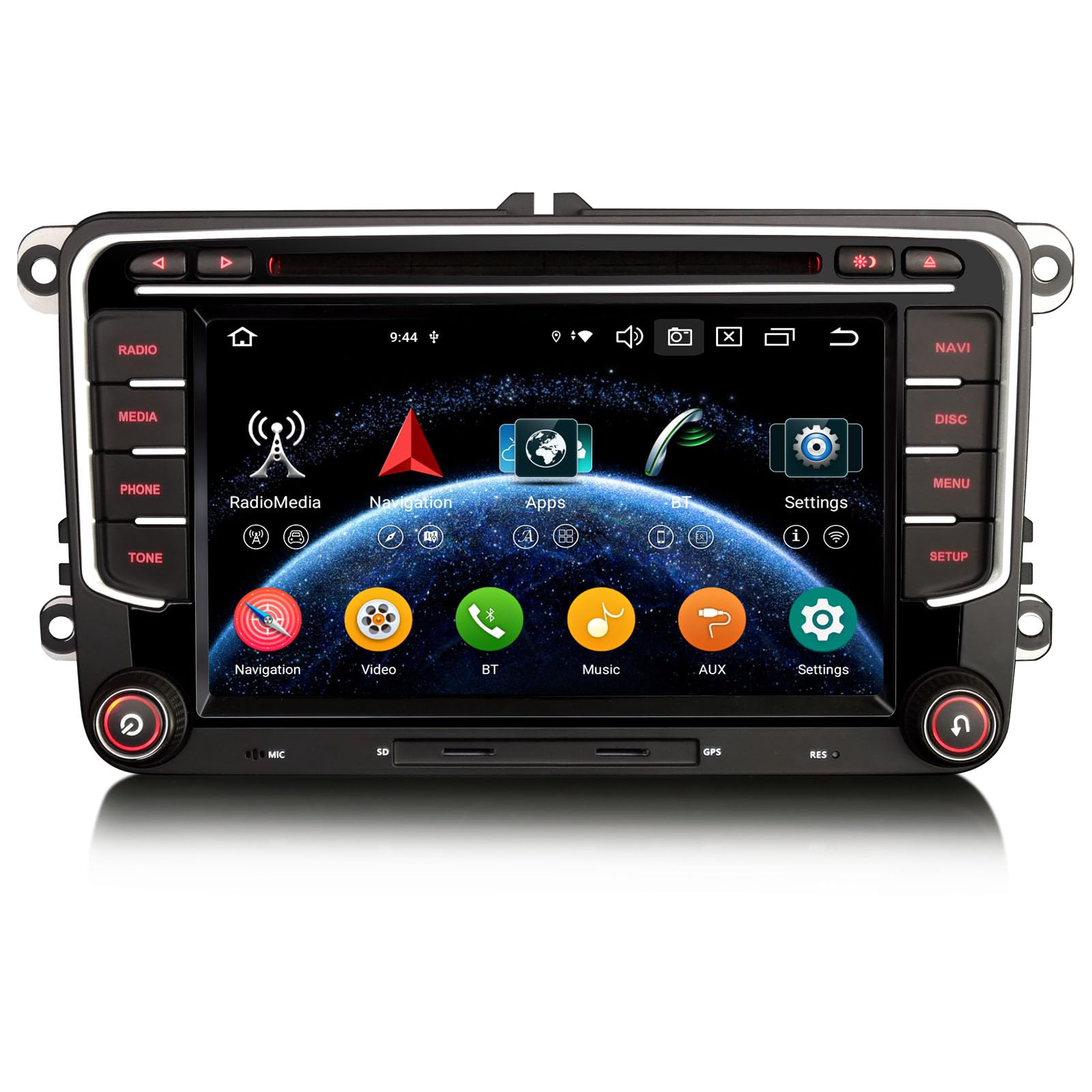 Android 16 Radio Coche para VW Polo Golf 5/6 Tiguan Passat Touran T5 Skoda | 8-Core CarPlay Android Auto Wifi Bluetooth GPS Navegador DSP Canbus SWC RDS 4GB+64GB