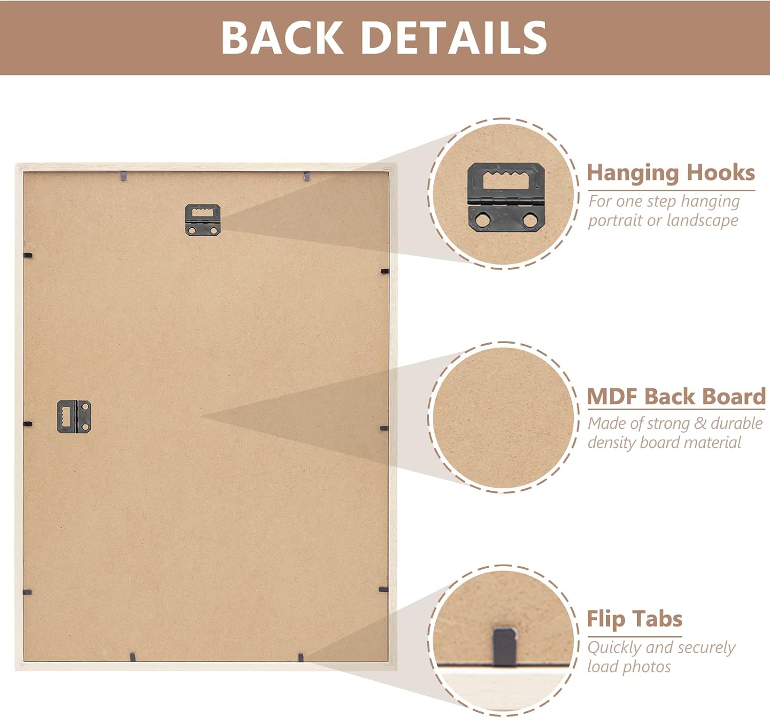 Buy 12x16 White Wood Photo Frame, Picture Frame, Display Photos 8x11 or