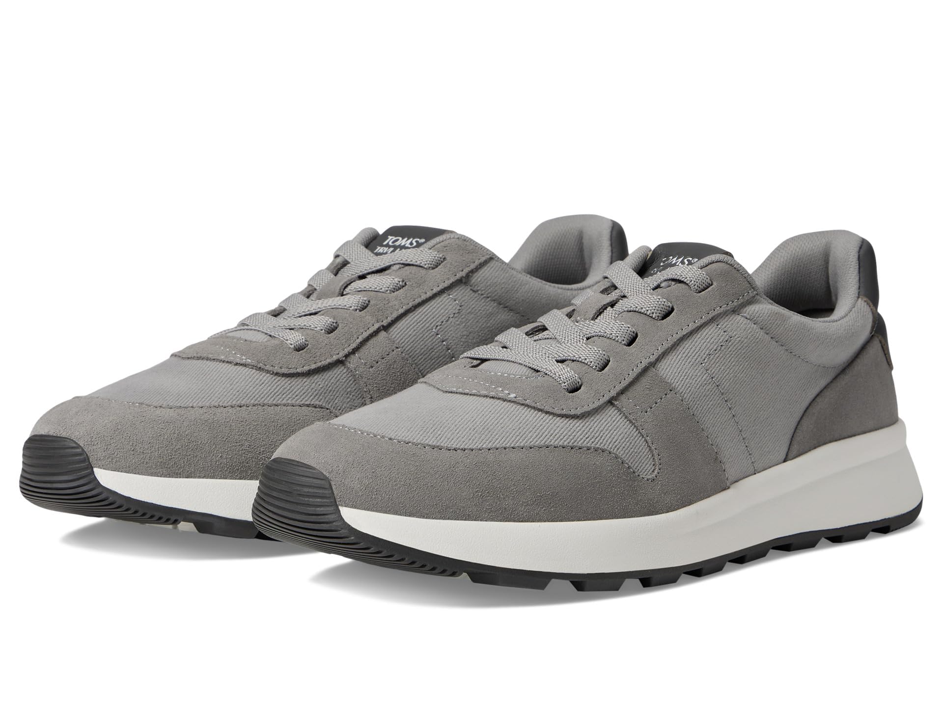 TOMS Men's Trvl Lite Retro Sneaker, Water Repellent Drizzle Gray Suede/Vintage Twill, 9