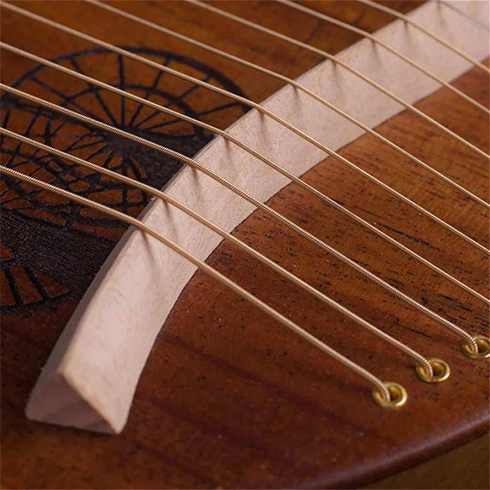 TSTS Harfe Instrument 1set 19 Saiten Mahagoni Leier Harfe Musical Instrument Mit Stimmschlüssel Ersatz String Mahagoni Musical Instrument Teil(Ferris Wheel)
