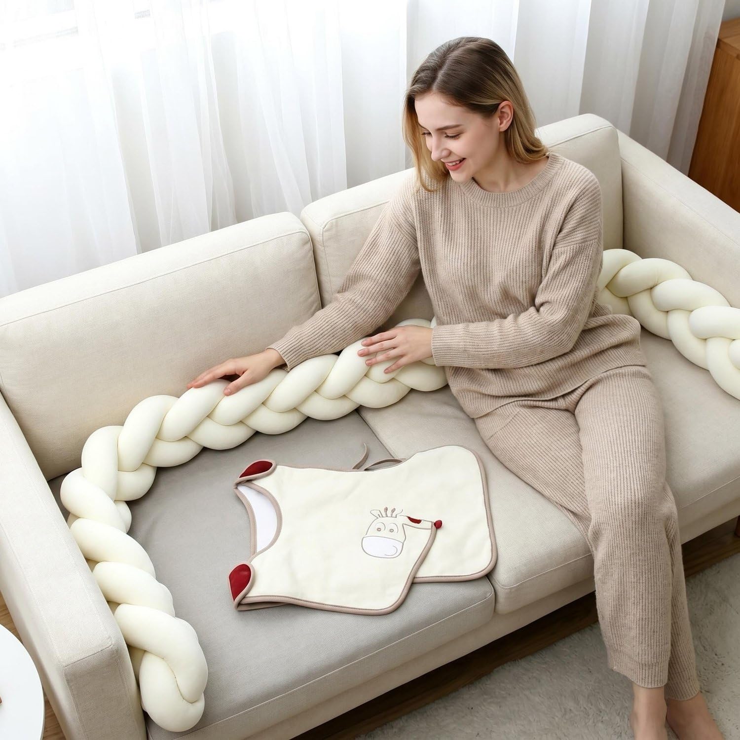 Weiches Plüsch Knoten Kissen, Dekoratives Kissen (A25,300 Zentimeter)