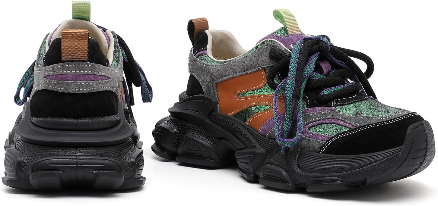 Women's Chunky Platform Comfort Orthopedic Wedge Walking Shoes Fashion Lace Up Casual Non-Slip Running Shoes
