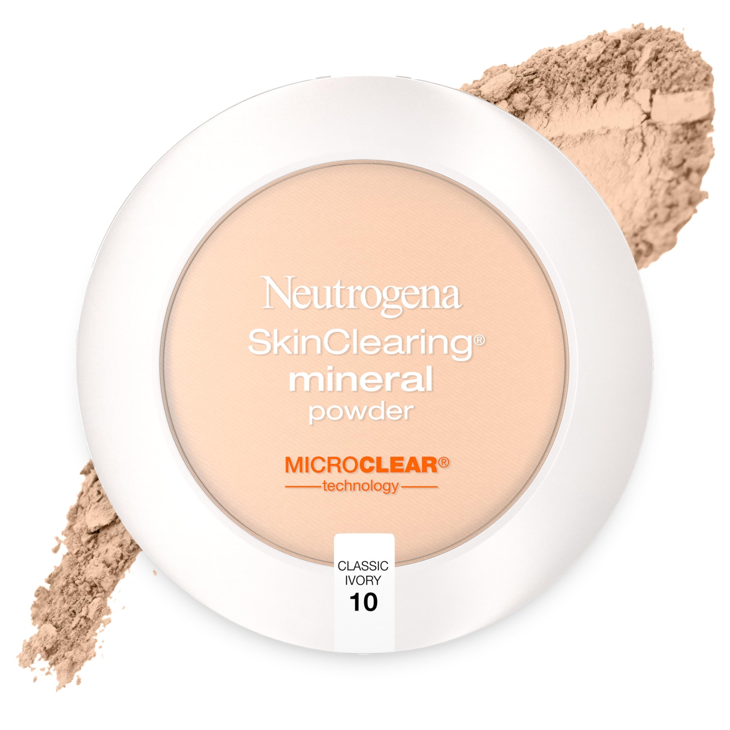 Neutrogena SkinClearing Mineral Powder, Classic Ivory 10, 0.38 Ounce (Pack of 2)