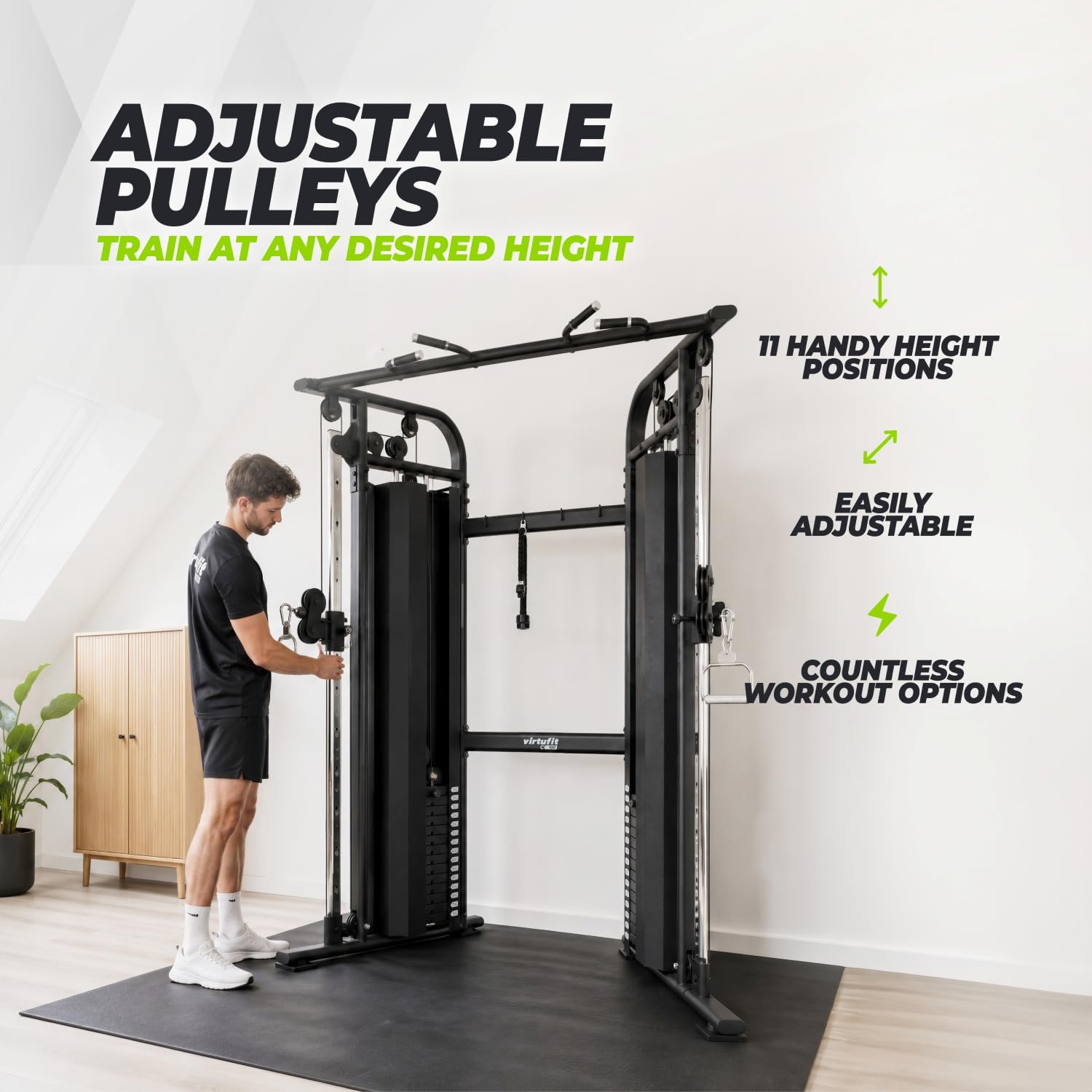 VirtuFit CC100 Kabelzug-Crossover – zweifach verstellbare Seilrolle – Funktionstrainer