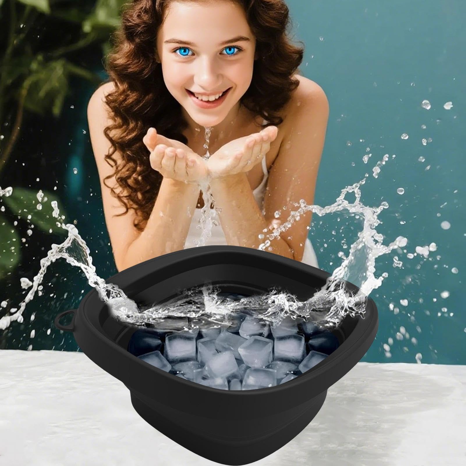 Bol De Hielo Facial | Bol Plegable De Silicona Para Baño De Hielo Facial,Accesorio De Spa Plegable Con Bandeja Integrada Para Cuidado De La Piel Reduciendo Hinchazón Y Firmeza