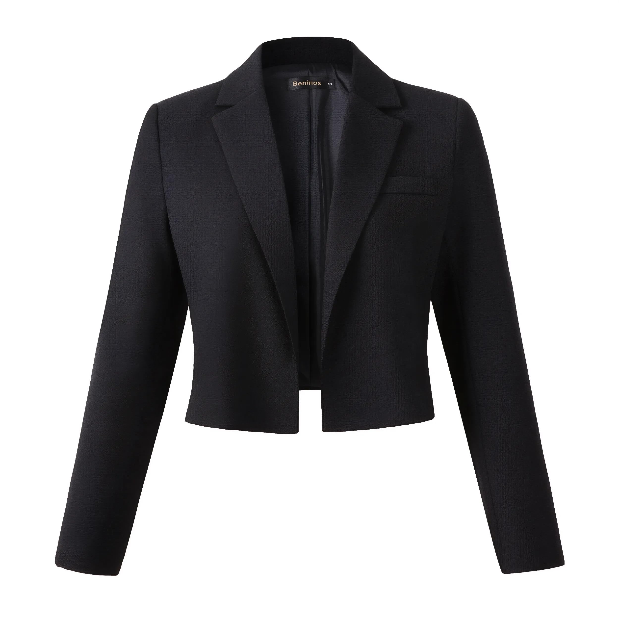 Womens Casual Blazers Open Front Cropped Blazer Jacket
