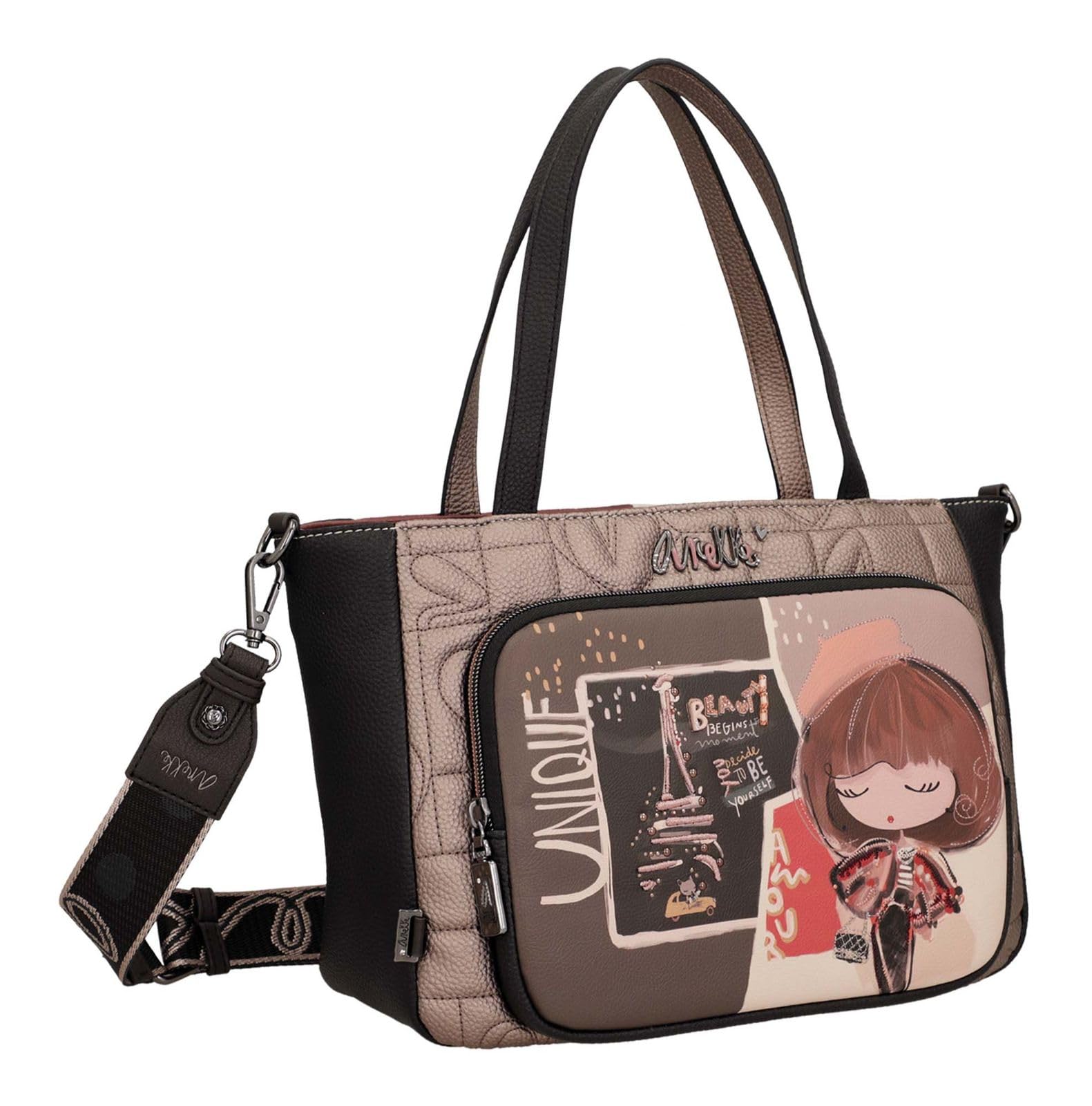 Anekke Bolso de Asa Corta Colección Mademoiselle | Bolso para Mujer con Cierre Cremallera y Varios Compartimentos | Medidas 29x23x10 cm