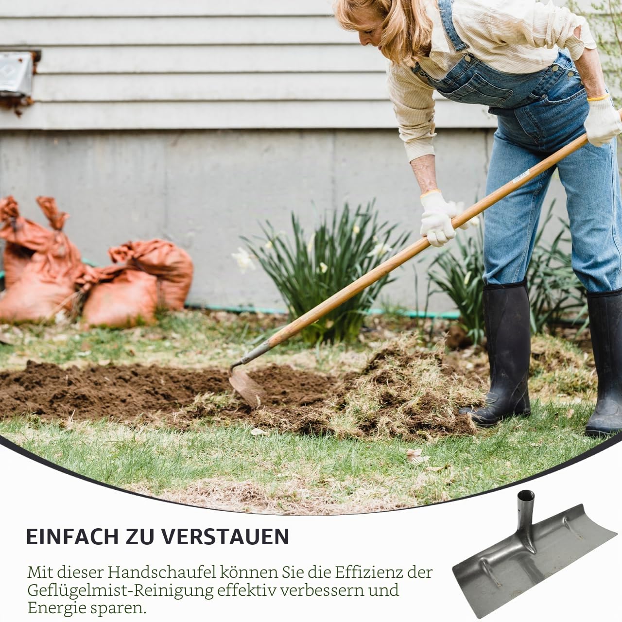 HANABASS Eisen Mistrechen Schaufel Handwerkzeug Praktischer Kotschaber Für Tierhaltung Leicht Und Vielseitig Einfach Zu Reinigen Transportieren