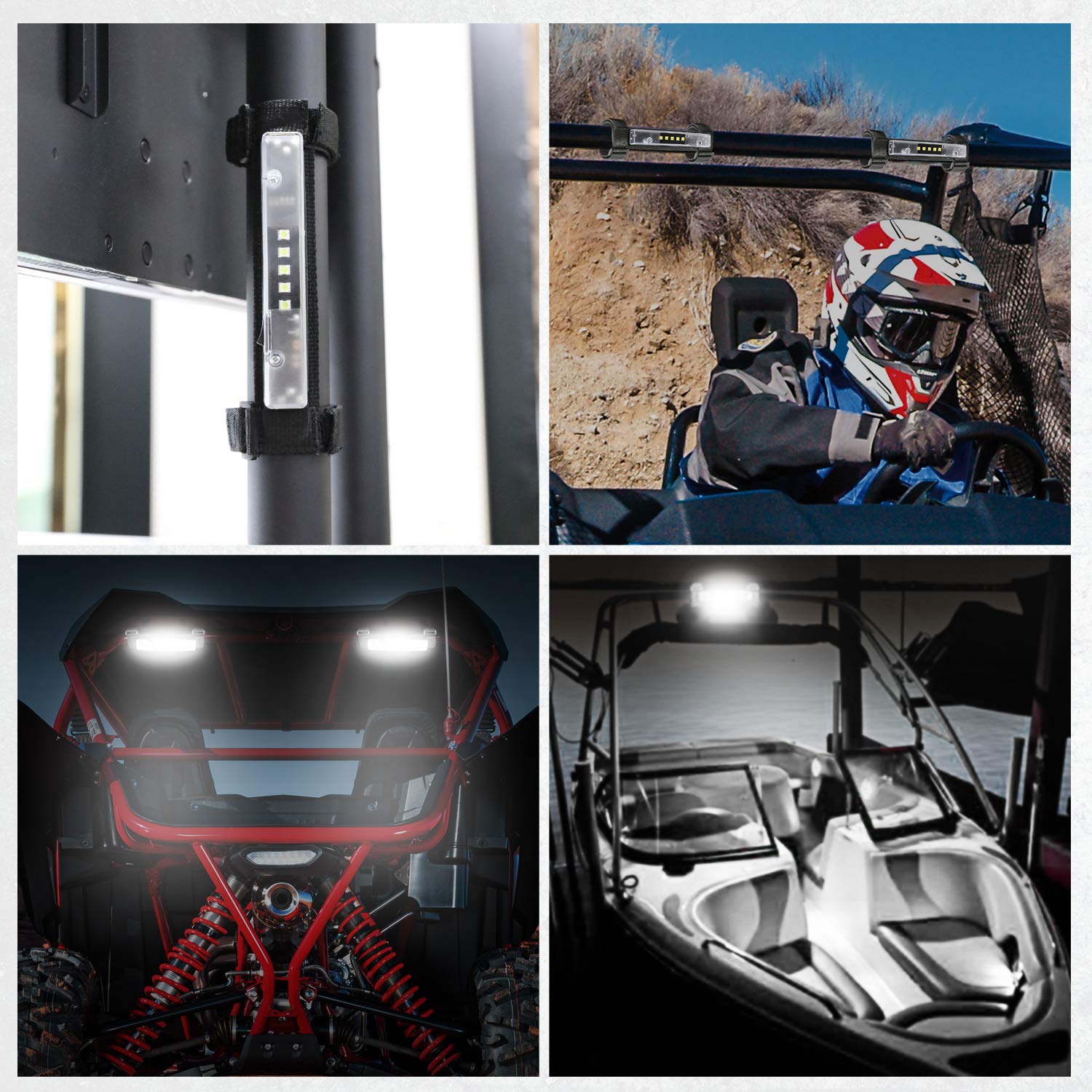 TeochewLED UTV Dome Light Universal Roll Bar Mount LED Light UTV