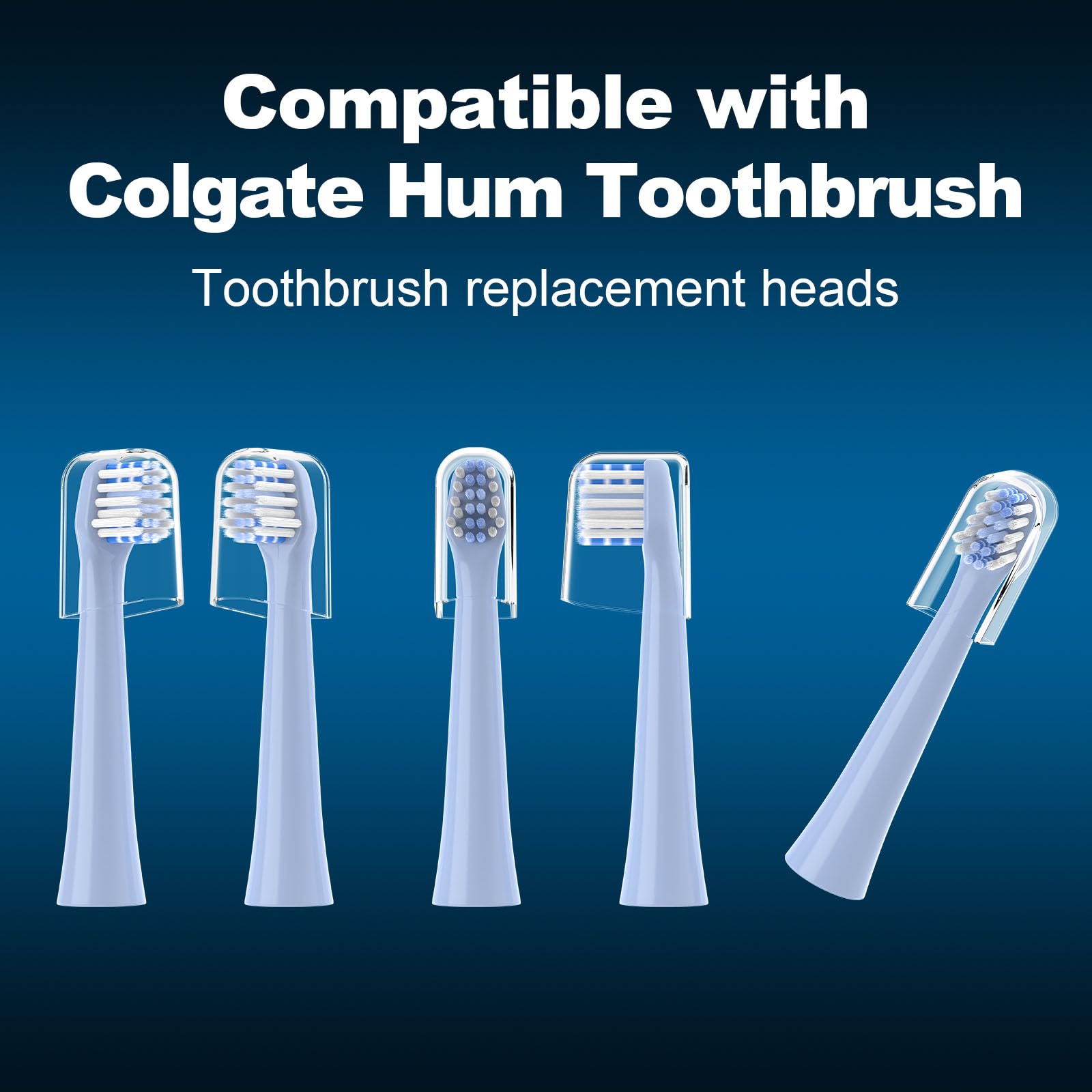 Cabezales de repuesto para cepillos de dientes, 8 unidades, compatibles con Colgate Hum | Compatible con cabezal de cepillo de dientes eléctrico Connected Smart Battery, color azul