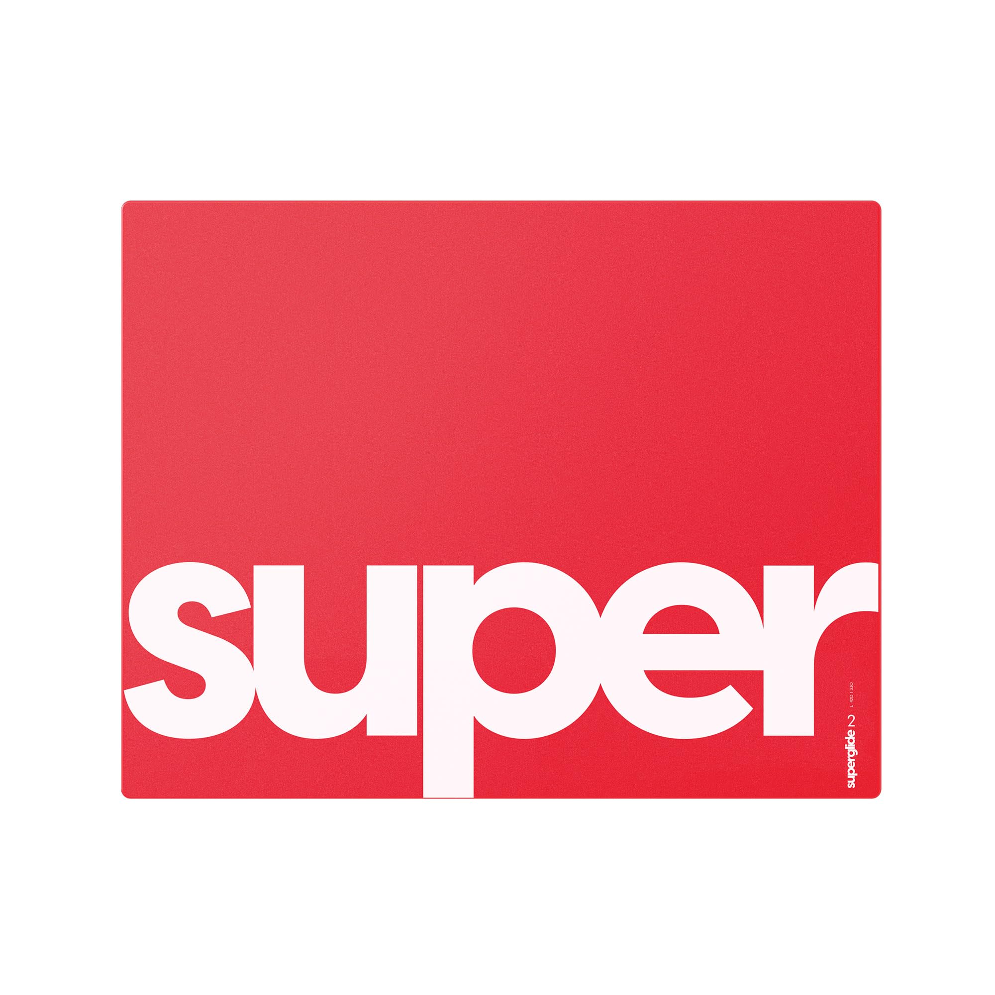 pulsar superglide glass gaming mouse pad v2 alumino-silicate glass surface anti-slip fully molded high-density silicone rubber 165in x 13in l red