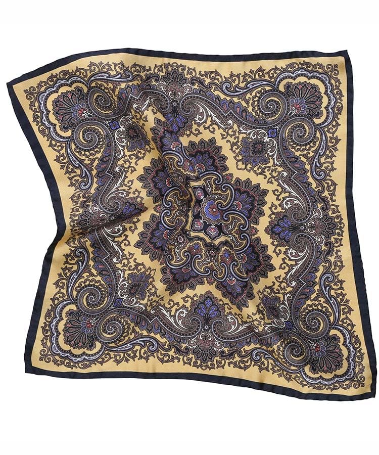 Image of Italian 100% Silk Pocket Square, Premium Small Batch Accessory for Men, 32x32 cm (12.5''x12.5''), One Side Print