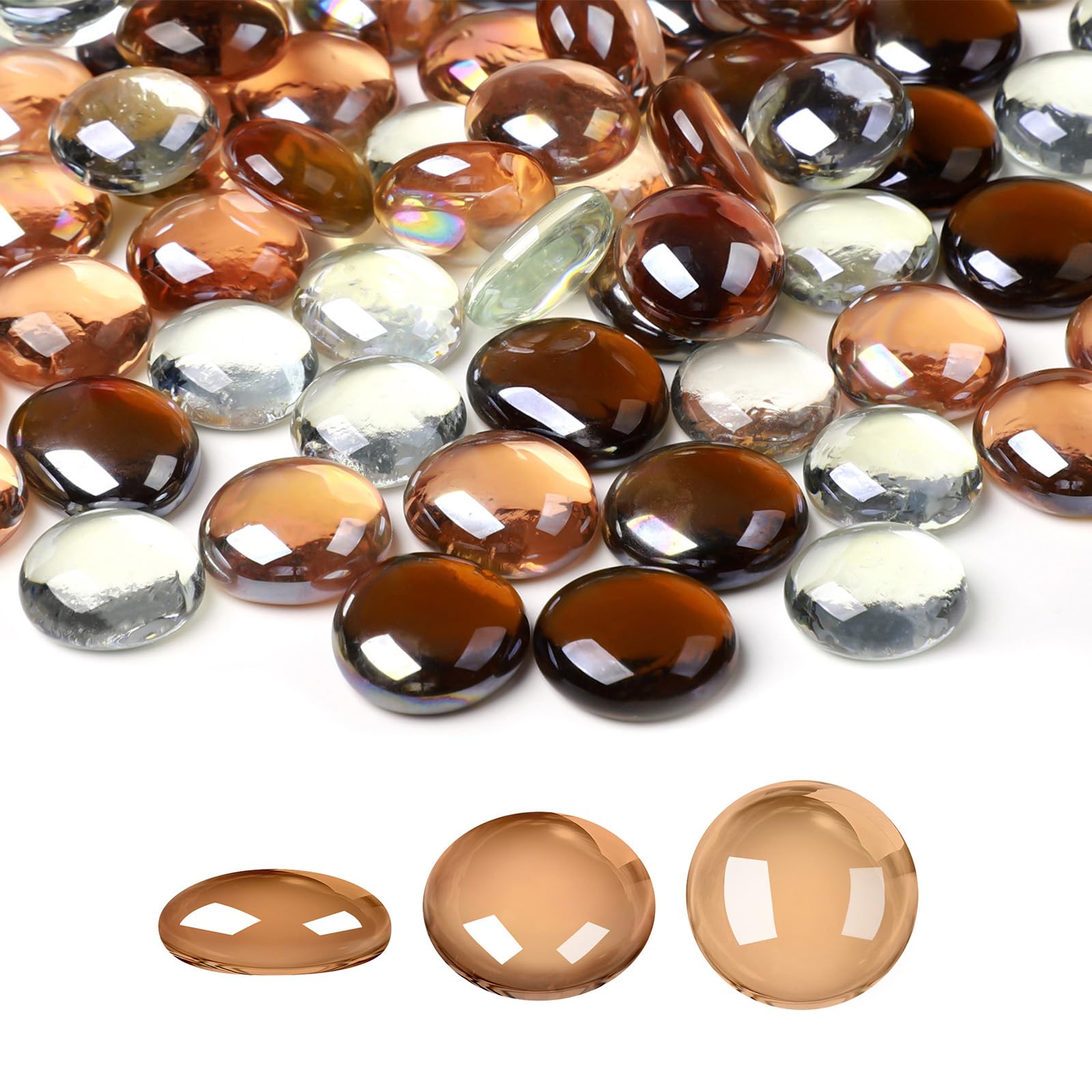 Perles de verre de mer Suream ambre et marron de haute qualité