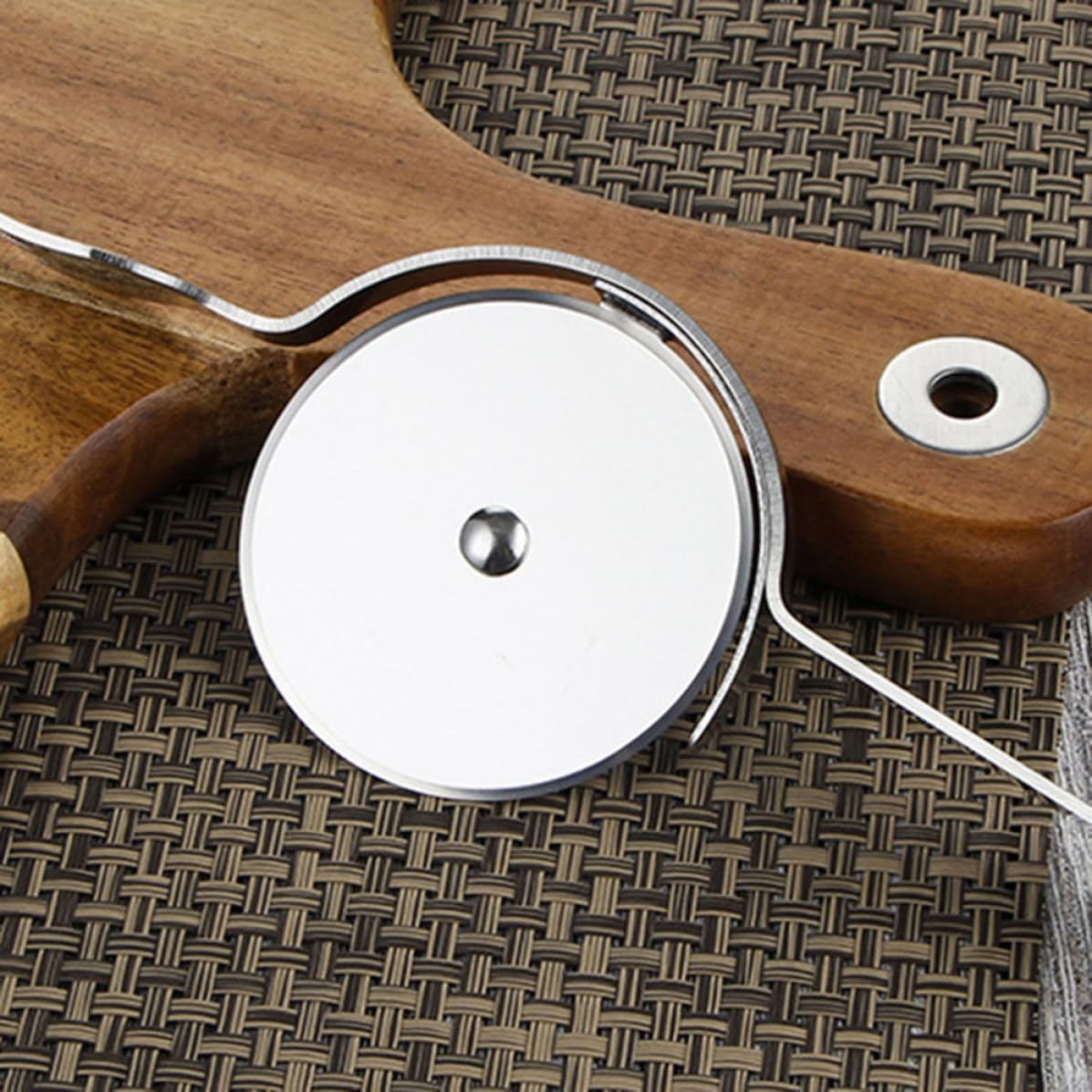 Stainless Steel Pizza Wheel Cutter with Fork for Slicing Cake