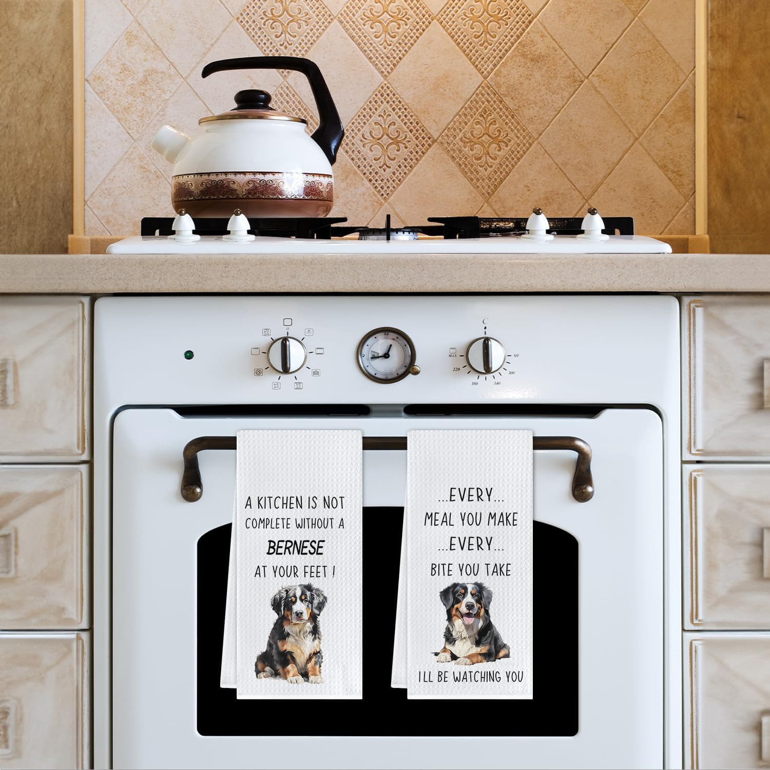 Bernese Mountain Dog Gifts Kitchen Towels, Gifts for Dogs Lovers Dish Tea Towels, Funny Bernese Mountain Dog Decorative Hand Towel for Kitchen, 16x24 Inch Set of 2 - Image 5