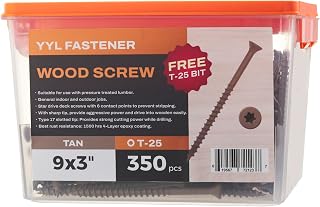 Wood Screws #9x3, Tan, 350