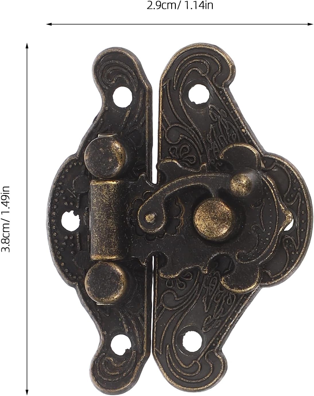 Vintage Small Zinc Alloy Jewelry Box Hasp Latch Lock, Antique-Style Metal Toggle Hasp for Wooden Cases, 20pcs Set, Replacement Hardware for Jewelry Chests and Toolboxes