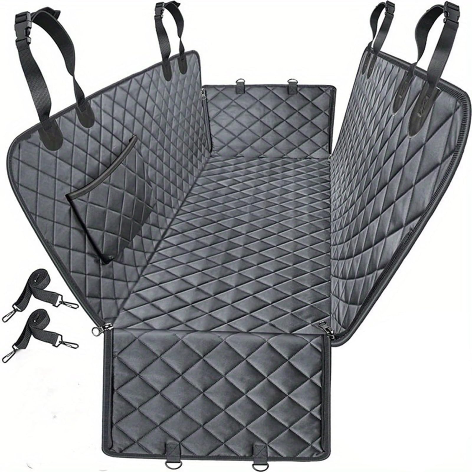 ZQRHHWINY Dog Car Seat Cover for MG MG4 MG5 ZS HS EZS EHS EV, Waterproof Pet Car Hammock Rear Back Seat Protector, Non Slip Pet Car Hammock Travel Bench Mat Side Flaps,B