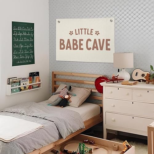 Miniatura 4 de Pancarta de Cueva de Pequeña Bebé, Decoración de Guardería para Niña, Decoración de Habitación para Niño y Niña Pequeños, Pancarta de Lienzo de Lino