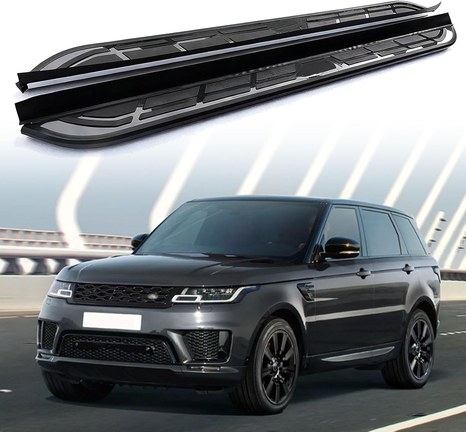 2pcs Running Boards Compatible with Land Rover Range Rover Sport 2014-2018 2019 2020 2021 Side Step Nerf Bar with Brackets