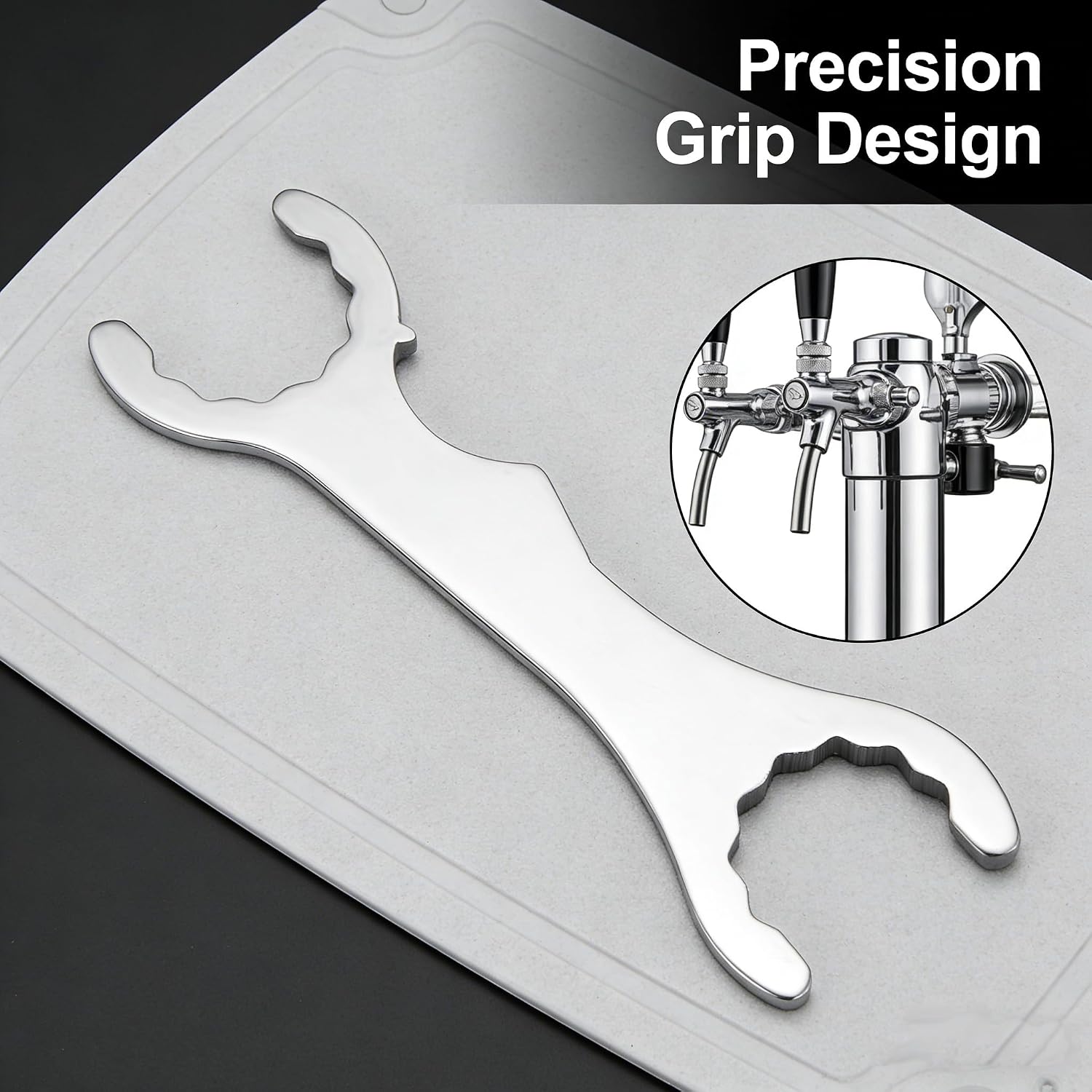 Stainless Steel Beer Faucet Wrench,Multi-Functional Spanner for Kegerator