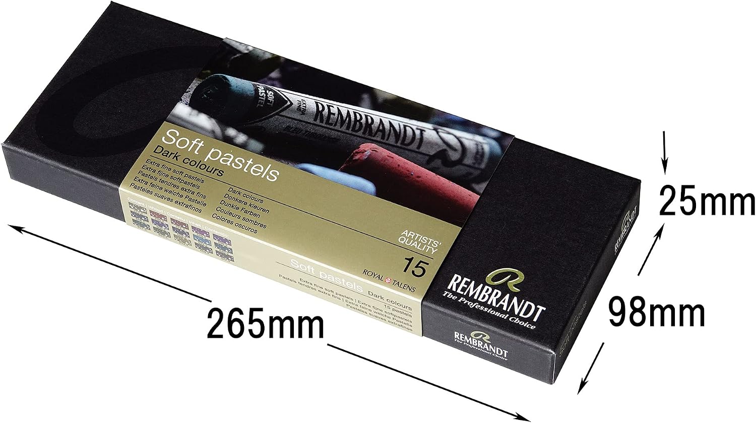 Rembrandt Professional Soft Pastel Set Dark Colours - Image 3