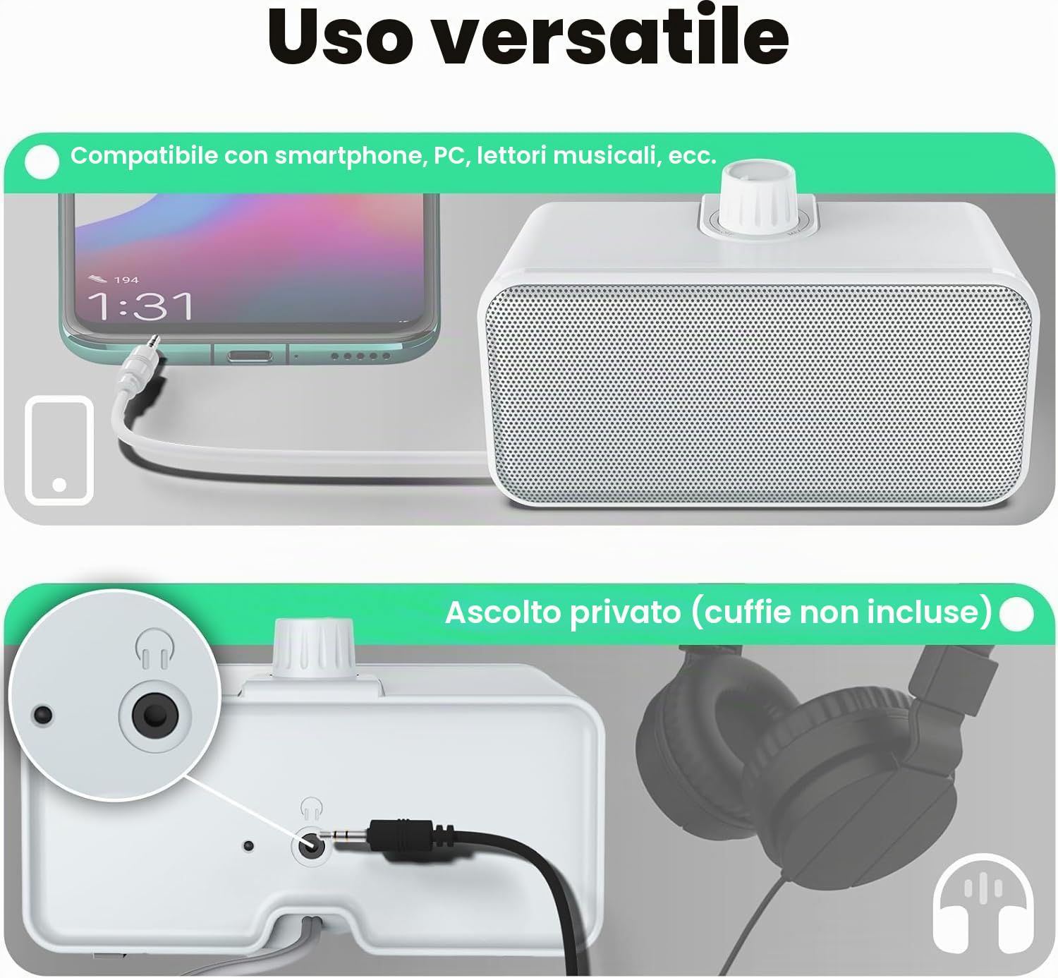 ANSTEN Altoparlanti per TV, Plug and Play, Clear Voice Amplificatore TV con Cavo Lungo 5m per Anziani e non Uditivi, Nessun Ritardo Audio