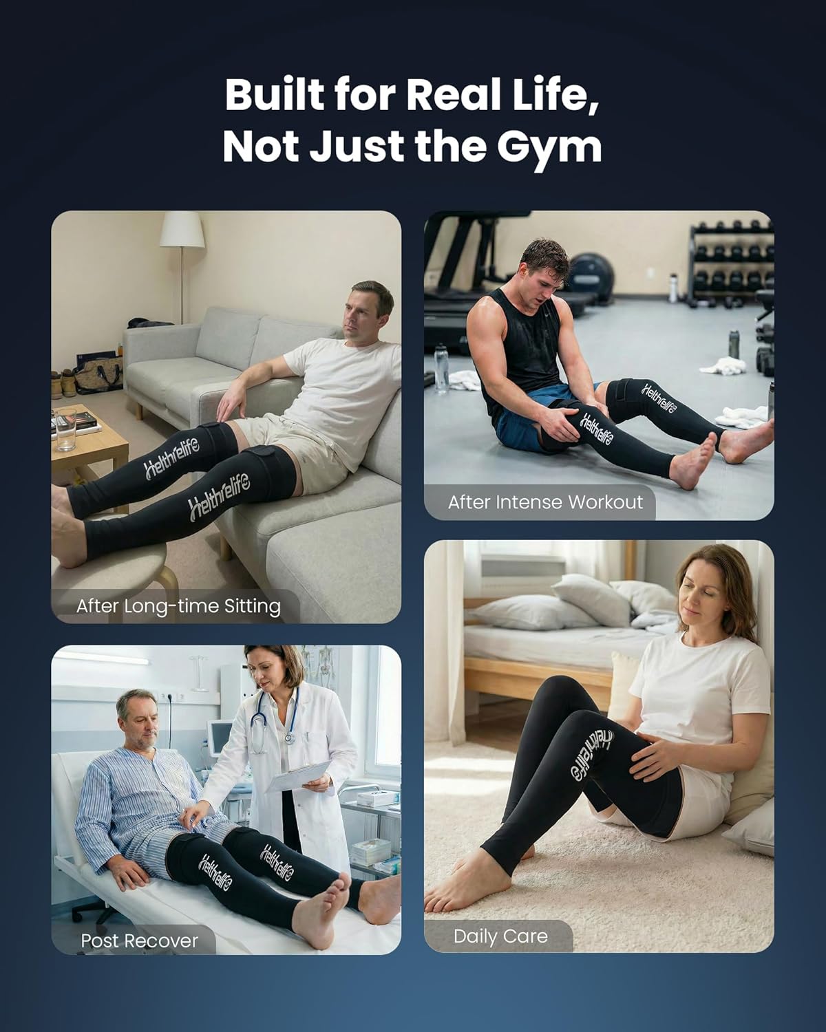 2-Pack Entire Leg Ice Pack Wrap with Strap and Cutting-Edge Cooling Gel for Cold Therapy, Full Leg LCE Pack for Muscle Soreness & Pain from Foot, Calf to Thigh After Post-Surgery